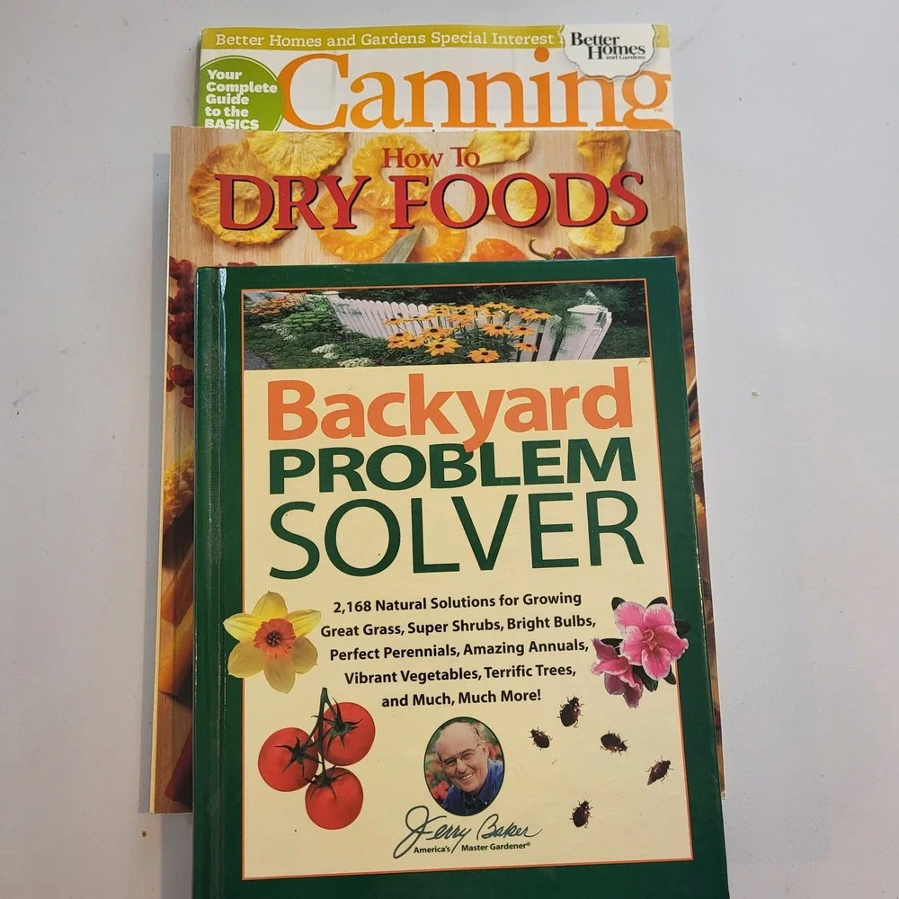 Gardening Book Lot Canning Food Drying Backyard Lawn Garden Guide